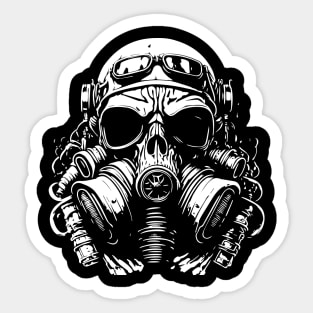 skull with gas mask Sticker